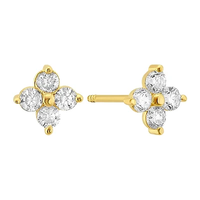 Sabelli 14KT Yellow Gold and Cubic Zirconia Stud Earrings