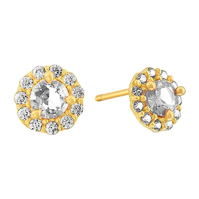 Sabelli 14KT Yellow Gold and Cubic Zirconia Round Stud Earrings