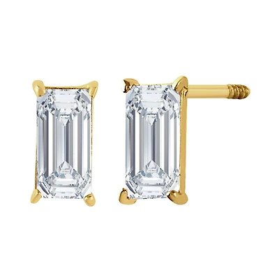 Sabelli Cubic Zirconia Stud Earrings in 14KT Yellow Gold