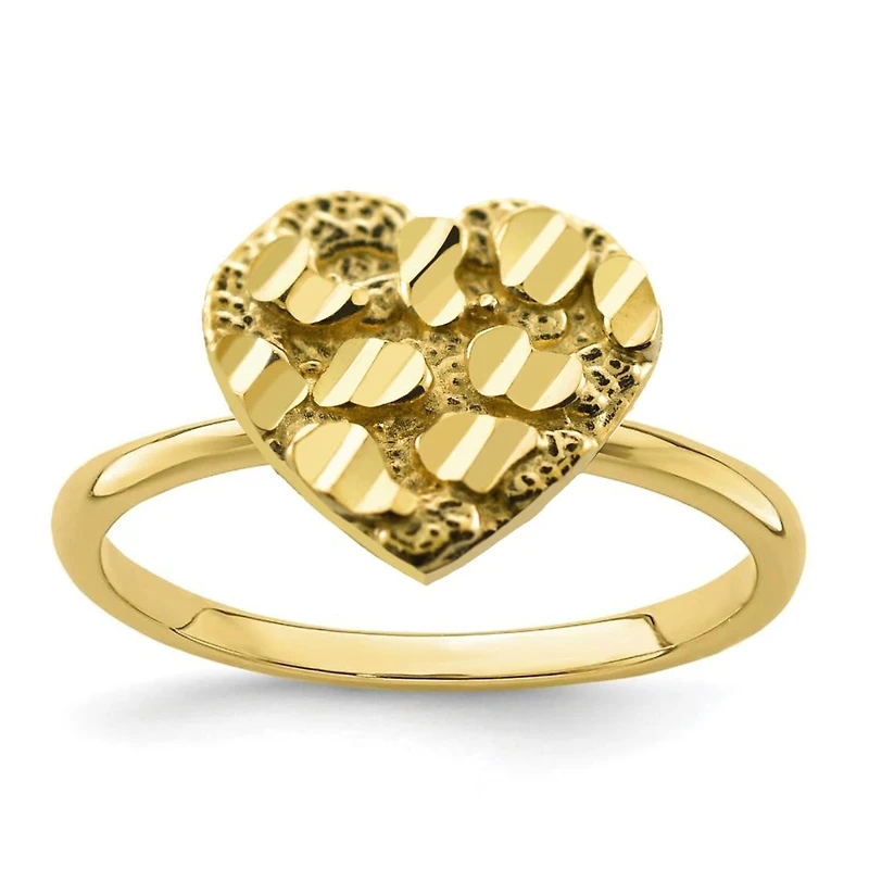 10KT Yellow Gold Heart Shaped Nugget Ring