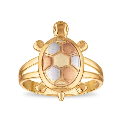 10KT Tri-Color Gold Turtle Ring
