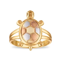 10KT Tri-Color Gold Turtle Ring