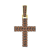Titán by Adrian Gonzalez 10KT Gold 1 CTW Natural Diamond Cross Pendant. Chain Not Included
