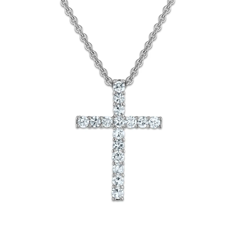 EcoLove 1/4 CTW Lab Grown Diamond 18-inch Cross Pendant in Sterling Silver