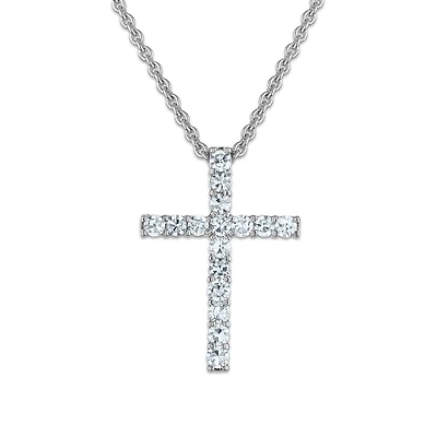 EcoLove 1/4 CTW Lab Grown Diamond 18-inch Cross Pendant in Sterling Silver