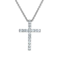 EcoLove 1/4 CTW Lab Grown Diamond 18-inch Cross Pendant in Sterling Silver