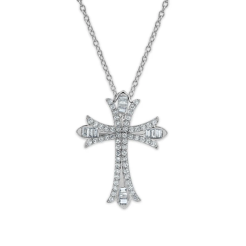 EcoLove 1/2 CTW Lab Grown Diamond 18-inch Cross in Sterling SIlver