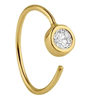 Lab Grown Diamond Bezel Nose Ring in 14KT Yellow Gold