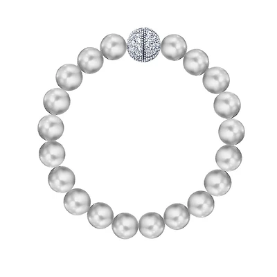 Crislu Grey Shell Pearl and Cubic Zirconia Bracelet