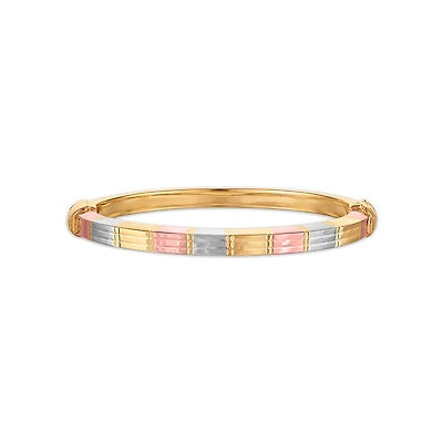 Simone I Smith 7-inch Tri-Color Bangle in 14KT Gold Plated Sterling Silver