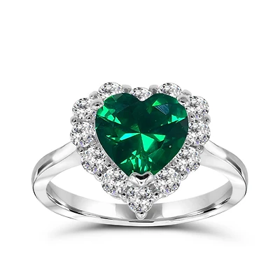 Sterling Silver and Cubic Zirconia Heart Ring