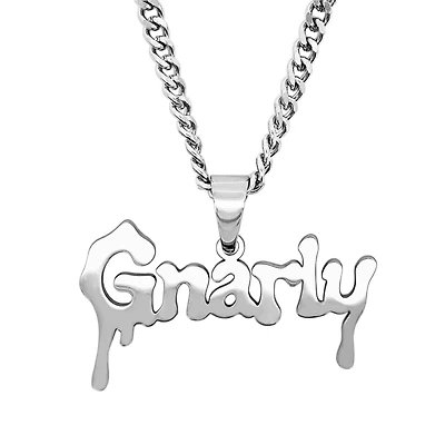 Stainless Steel 20-inch Gnarly Pendant