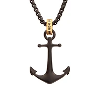 Inox 22-inch Anchor Pendant in Black IP Stainless Steel