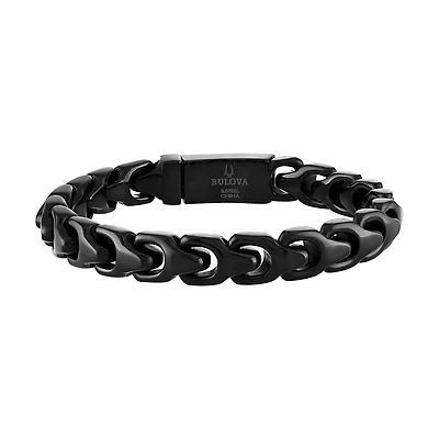 Bulova Black Stainless Steel 8.5-inch Bracelet