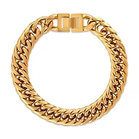 King by Simone I Smith Black 8.5-inch Curb Bracelet in Yellow Stainless Steel