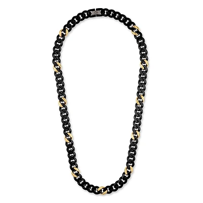 Titán by Adrian Gonzalez 22-inch 10MM Black and Yellow Stainless Steel Curb Chain