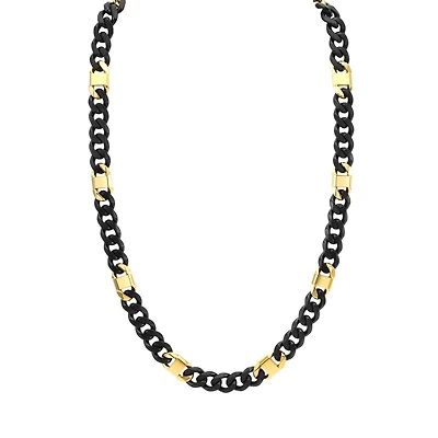 Titán by Adrian Gonzalez  22-inch Black and Yellow Stainless Steel Chain
