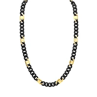 Titán by Adrian Gonzalez  22-inch Black and Yellow Stainless Steel Chain