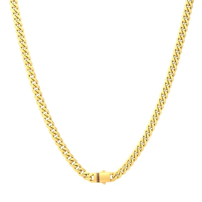 Inox 18KT Gold IP Stainless Steel 22-inch 6MM Cuban Link Chain