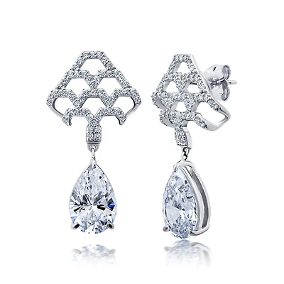 Crislu Platinum Plated Fashion Drop Earrings