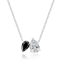 Crislu Platinum Plated Sterling Silver Cubic Zirconia 18-inch Pendant