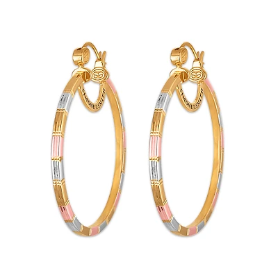 Simone I Smith Collection 50MM Tri-Color Hoop in 18K Gold Plated Sterling Silver