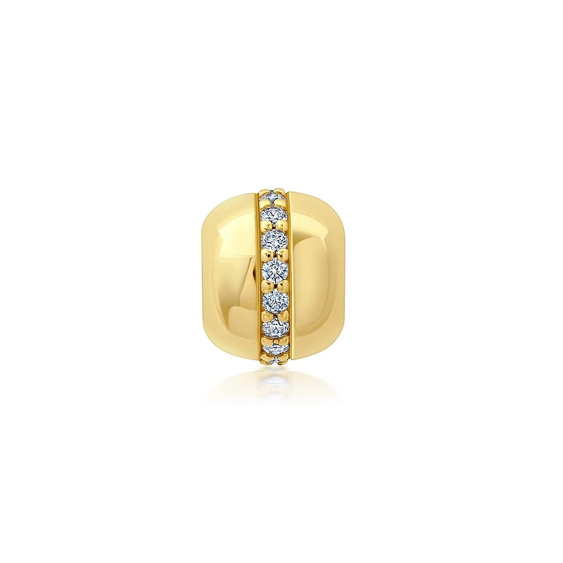 Crislu 18KT Yellow Gold Plated Sterling Silver and Cubic Zirconia Bead Charm