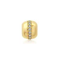 Crislu 18KT Yellow Gold Plated Sterling Silver and Cubic Zirconia Bead Charm