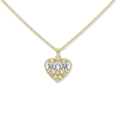 18KT Gold Bonded Sterling Silver Mom Necklace