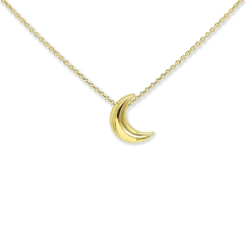 18KT Gold Bonded Sterling Silver Moon Necklace