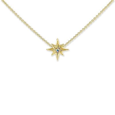 18KT Gold Bonded Sterling Silver North Star Necklace