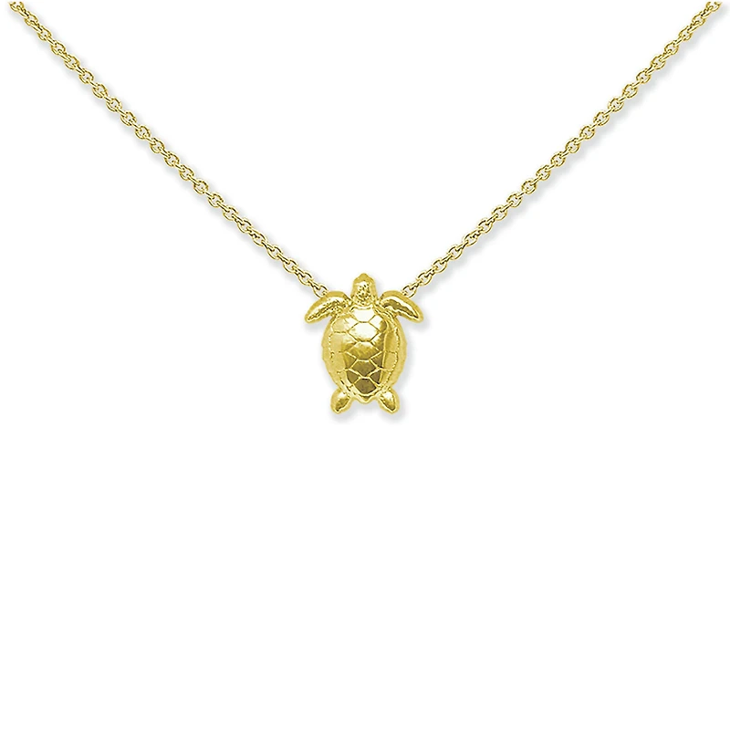 18KT Gold Bonded Sterling Silver Turtle Necklace