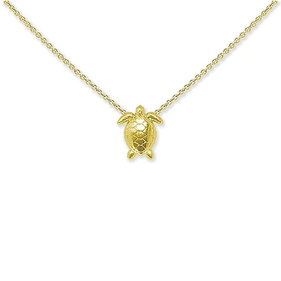 18KT Gold Bonded Sterling Silver Turtle Necklace