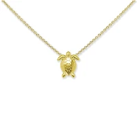 18KT Gold Bonded Sterling Silver Turtle Necklace