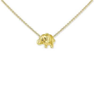 18KT Gold Bonded Sterling Silver Elephant Necklace
