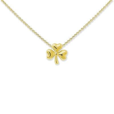 18KT Gold Bonded Sterling Silver Shamrock Necklace