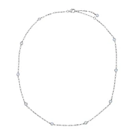 Crislu Platinum Plated Sterling Silver and Cubic Zirconia 18-inch Necklace