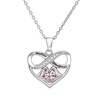 Sterling Silver and Cubic Zirconia Mother Daughter Pendant
