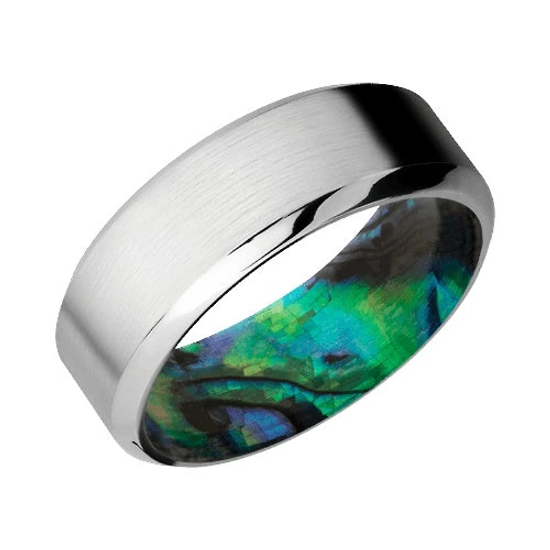 Lashbrook Cobalt Chrome Band with Satin Polished Finish and Abalone