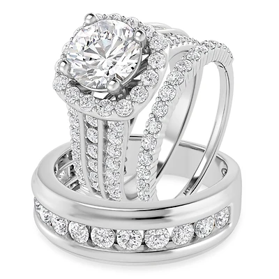 My Trio Rings Stella 3 1/3 CTW Lab Grown Diamond Round Solitaire Trio Set in 10KT White Gold