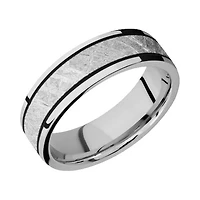 Lashbrook Cobalt Chrome Band with Polished Finish and Meteorite Inlay