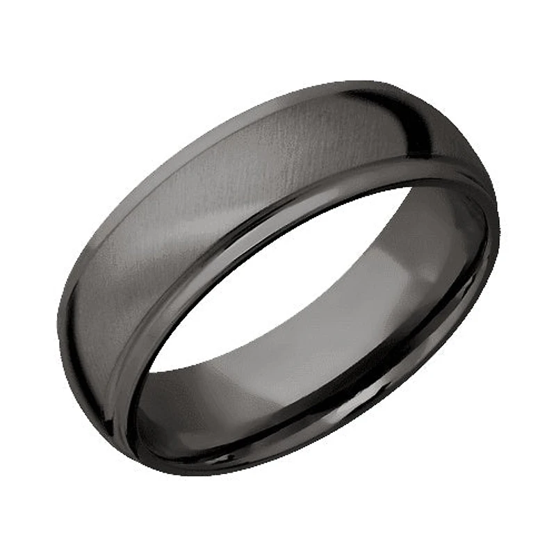Lashbrook Tantalum Noir Band with Angled Satin Polished Finish