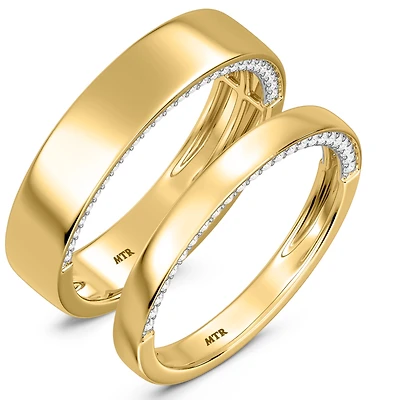 My Trio Rings Dario 1/2 CTW Lab Grown Diamond Wedding Band Set in 10KT Yellow Gold