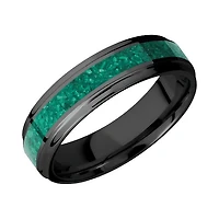 Lashbrook Zirconium Band with Polish Polished Finish and Malachite Inlay