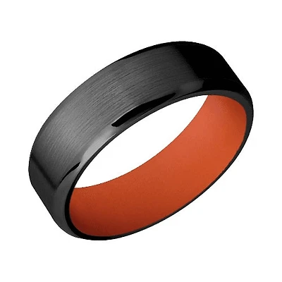 Lashbrook Zirconium Band with Satin Polished Finish and Hunter Orange