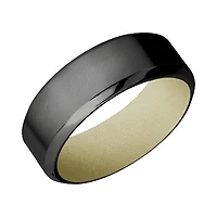 Lashbrook Zirconium Band with Angled Satin Polished Finish and Bright Nickel