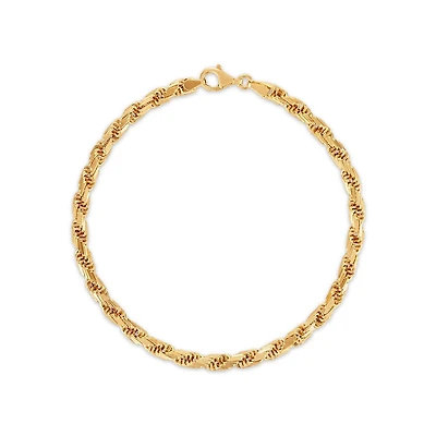 14KT Yellow Gold 8.5-inch 4MM Rope Bracelet