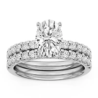 Signature EcoLove 2-3/8 CTW 100 Facet Centurion Lab Grown Diamond Bridal Set in Platinum