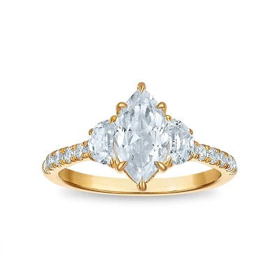 Signature EcoLove 1 CTW Lab Grown Diamond Anniversary Ring in 14KT Yellow Gold