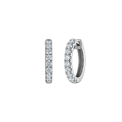 EcoLove 1 CTW Diamond Hoop Earrings in Sterling Silver